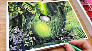 My Neighbour Totoro Scene Gouache Painting ⎥Relaxing Art 🌱