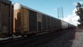 MEET: CSX 513 & 91 hit the diamond with loaded Autoracks while CSX 8448 & 8547 lead a Manifest
