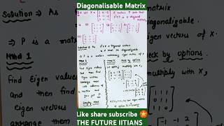 DIAGONALIZABLE MATRIX | Modal Matrix | #maths #mathematics #youtube #gatemathematics