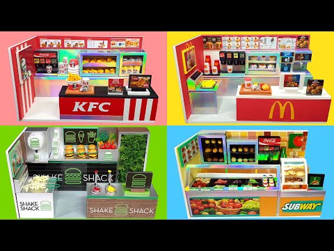 4 <strong>DIY</strong> Miniature Famouse Hamburger Brand shop♥ How to make Mcdonald&amp;#39;s♥Subway♥Shake Shack <strong>Burger</strong>♥KFC