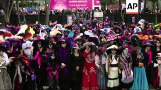 Hundreds of Mexican men and women who dressed up on Saturday in Mexico City in the likeness of the "