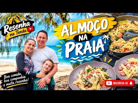 ALMOÇANDO NA AREIA DA PRAIA!(fiz o macarrão do Popeye)
