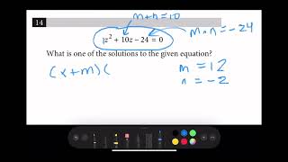 SAT Practice Test: Quadratics - Factoring Quadratics (a=1)