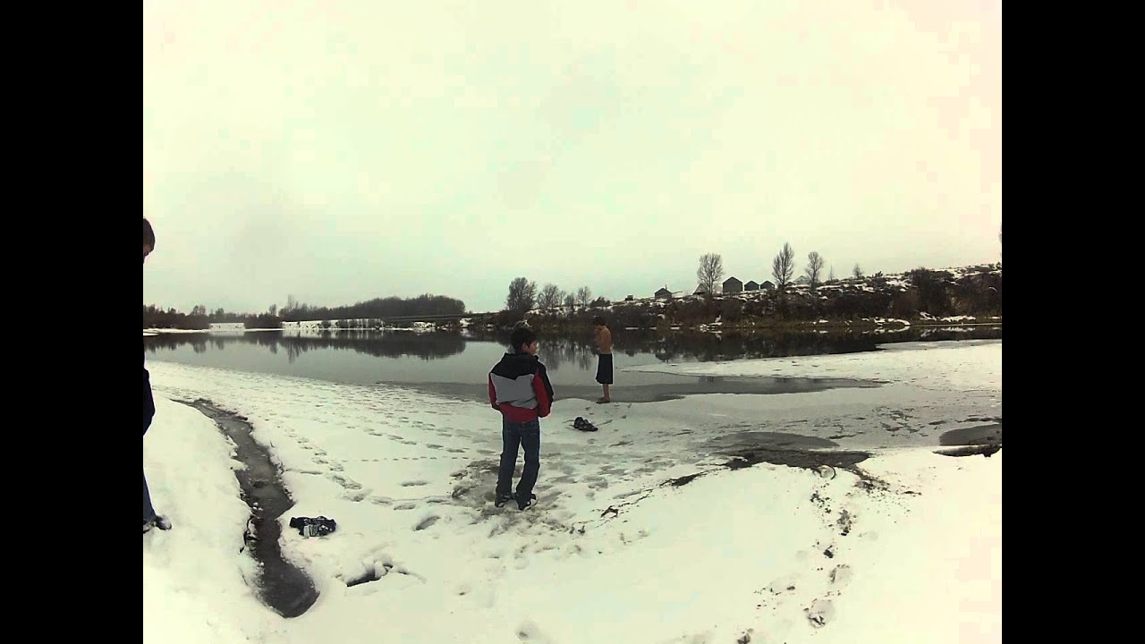 kid falls through ice! YouTube