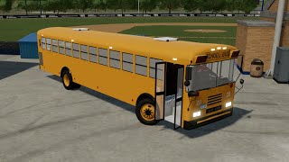 Blue Bird School Bus - Farming Simulator 2022 - Be like a Bus Driver [FS 22 LS 22 Bus Car Truck Mod] screenshot 5