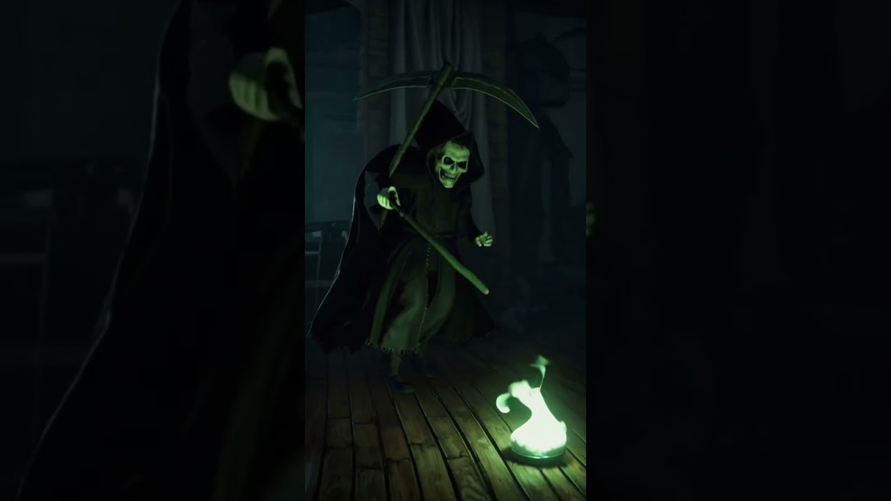 grim reaper is doing dark magic 