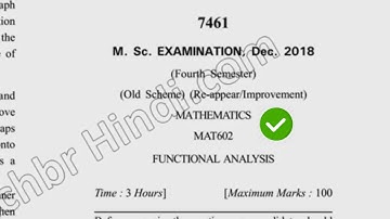 2018 Dcrust MSc Mathematics 4th Sem Reapepar Functional Analysis Question Paper