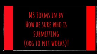 MS Forms   Authentication