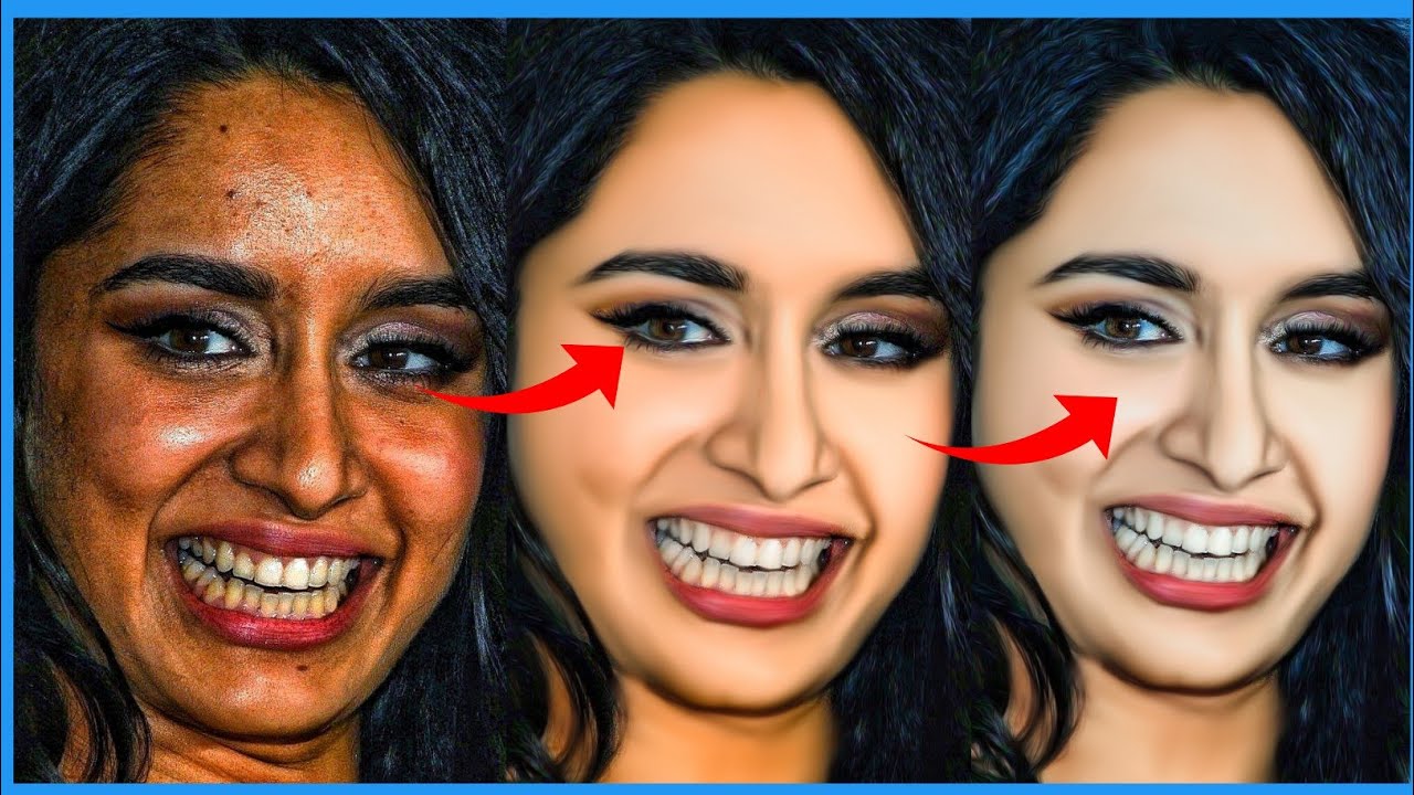 Oily skin Face Smooth Photo editing|| Autodesk Sketchbook face smooth editing