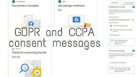 Turn on GDPR and CCPA consent messages
