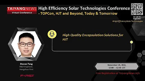 Steven Tang, Hangzhou First: High Quality Encapsulation Solutions for HJT
