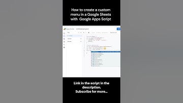 Google Sheets | Apps Script | Create a custom menu #googlesheets  #tutorial  #googleappsscript