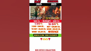 JAAT Vs SIKANDER box office comprison😱👌❣️#movie #shorts #sikandar #jaat #rivew #tranding #song❣️