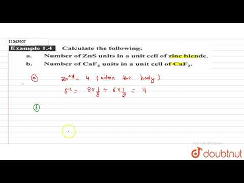 Calculate the following: a. Number of `Zns` units in a unit cell of zine blende. b. Number of `C...