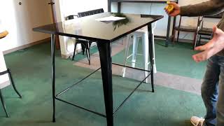 bar High table Lancaster Table Seating Bar Height Table with 30 x 47 Reversible Black Table Top