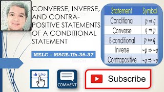 V32: CONVERSE, INVERSE, AND CONTRAPOSITIVE STATEMENTS OF A CONDITIONAL STATEMENT