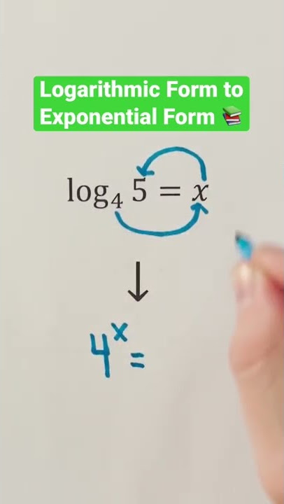 Logarithmic Form to Exponential Form 📚 #Shorts #algebra #math #maths #mathematics #education