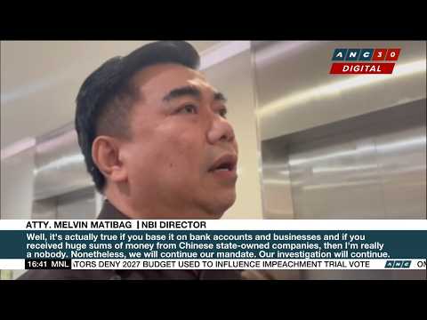 NBI chief shrugs off 'nobody' statement of VP Duterte, vows to pursue probe on Duterte properties
