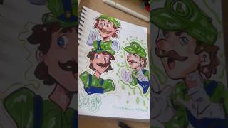 Luigi!!! #fypyoutube #art #shorts #fanart  #luigi #artstyle #markerart #mariobros