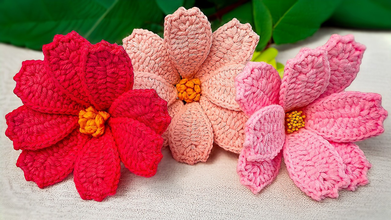 La Flor de COSMOS a Crochet que NO puede faltar en tu colección 💕 (Fácil + Paso a Paso) 🌸