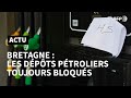 Ref:pXzfAMmuOR0 Poursuite des blocage des d�p�ts p�troliers en bretagne afp news