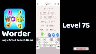 Worder Logic Word Search Level 75 Walkthrough 🧩 | Go Answer 🎮
