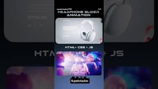 headphone slider animation in html and css and javascript