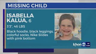 Search continues for missing 6-year-old girl in Waimanalo