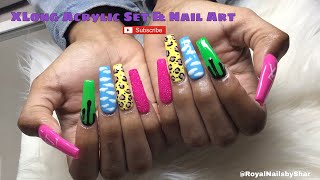 XLong Full Set &amp; Freestyle Nail Art | Nail Tutorial