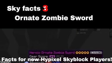 Ornate Zombie sword | Sky facts | Hypixel Skyblock