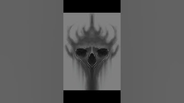 Drawing a DARK FANTASY ABSTRACT skull in Procreate on the iPad Pro #Shorts