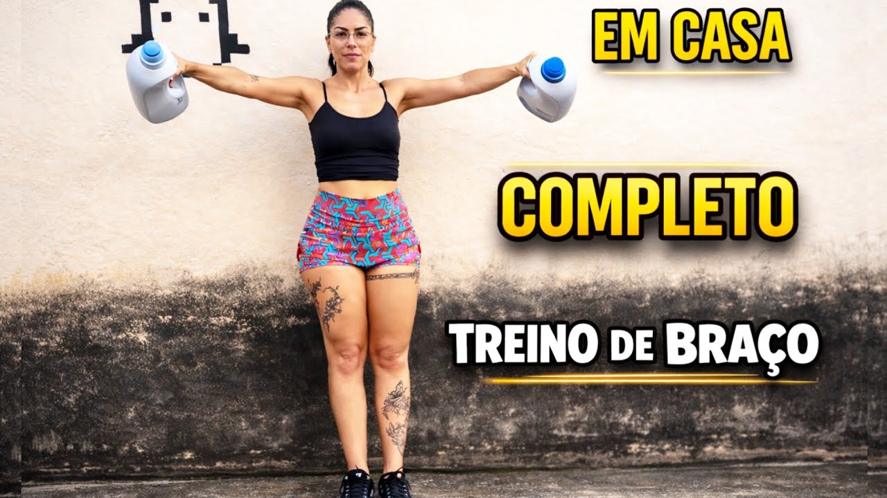 TREINO DE SUPERIORES COMPLETO | EM CASA - (bíceps tríceps ombro)