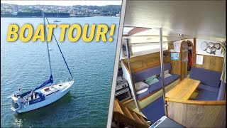 BOAT TOUR  Living On A 30ft Sailboat  Full Sailboat Tour  The Nomad Sailor