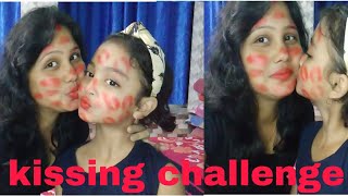 #//lipstick💄 kissing 💋 funny challenge video #//with my daughter