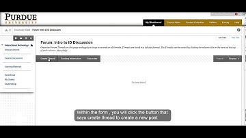 Creating a Discussion Thread - Blackboard Learn