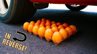 Crushing Crunchy & Soft Things by Car IN REVERSE EXPERIMENT Eggs vs Car