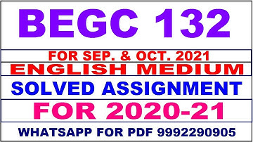 BEGC 132 Solved Assignment 2020-21 in English Pdf @20rs 9992290905.  .