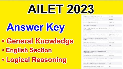 AILET 2023 Answer Key | AILET 2023 Answer Key With Solutions | MDE