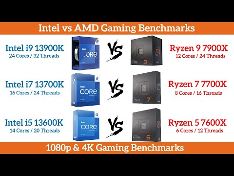 Intel i9 13900k vs i7 13700k vs i5 13600k vs Ryzen 9 7900X vs Ryzen 7 7700X vs Ryzen 5 7600x Gaming
