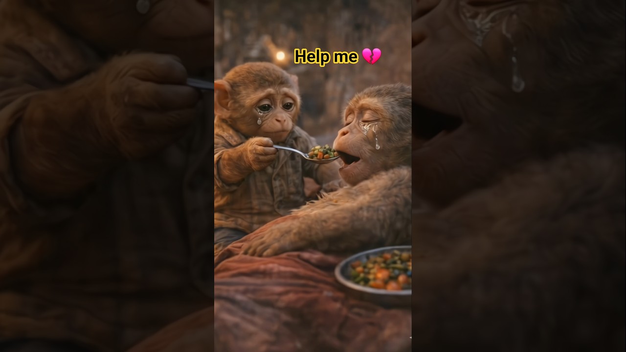 Poor Baby Monkey Had No Food or Money Yet He Never Gave Up 💔 