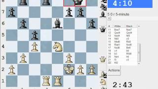 Chess World.net: LIVE Blitz #1847 vs ThomasTallis (2269) - Two knights defense (C56)