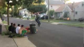 Big Kickflip Over 2 Garbage Cans With Ghetto Kicker