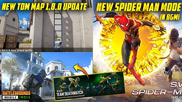 BGMI NEW SPIDER MAN MODE IS HERE | NEW TDM MAP 8V8 SANTORINI IN BGMI |  BGMI 1.8.0 UPDATE