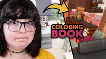 Trying the COLORING BOOK Build Challenge in The Sims 4 🖍️