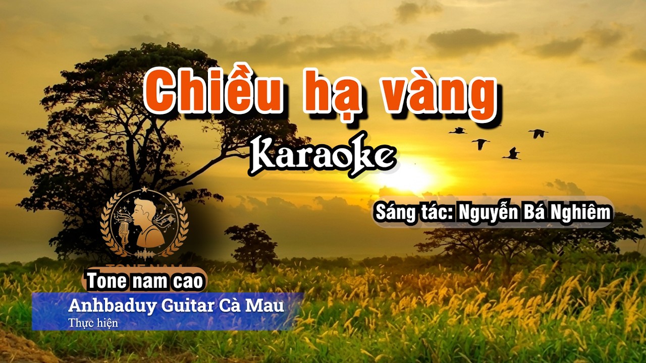 Chiều hạ vàng | Karaoke | Tone Nam Cao - Em | Anhbaduy Guitar - Cà Mau