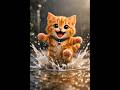 Cat  First Time Playing in the Rain 🌧️🐱#shorts #catshorts #catanimation