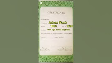 How to fill Certificate Page of Practical Book||Certificate page kaise fill Karen