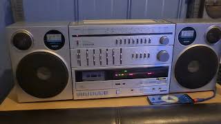 Silver SR8800 Boombox GhettoBlaster Radio Cassette