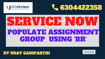 Populate Assignment group using before Business Rules explained in detail by Uday Gadiparthi