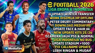 Download eFootball 2026 PPSSPP Indonesian & European League New Update Winter Transfers 2025/26 R...
